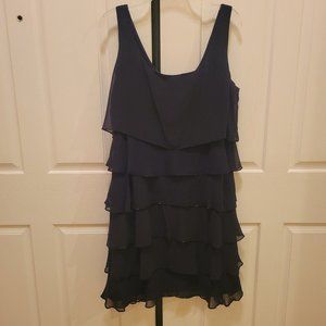 Patra Chiffon Layered Tiered Cocktail Dress, size 16